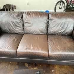 Brown Leather Couch 