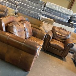 Leather Sofas Two Pieces 