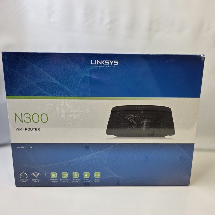 Linksys N300 Wi-Fi Wireless Router E1200 300Mbps. New.