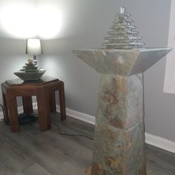Slate pyramid water fountains