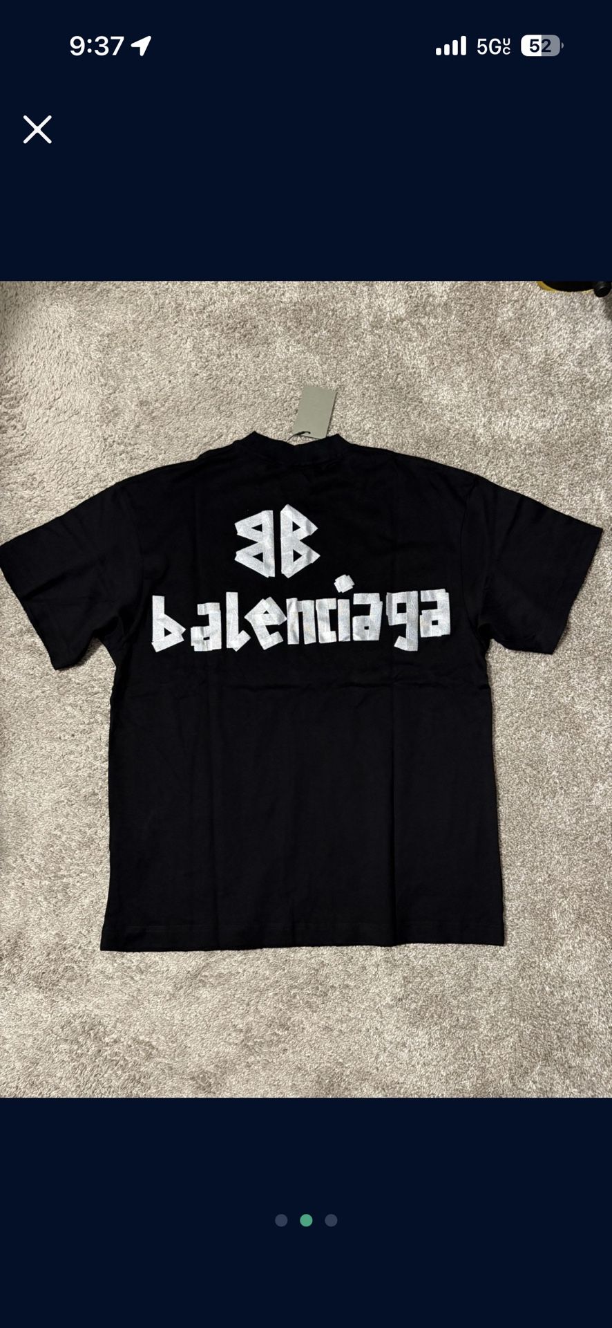 Balenciaga Tape T-Shirt, Black, Size Large