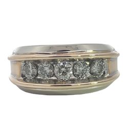 Gent's 14K Two-Tone Gold Diamond Ring 8.1g Size 8 W/JAGi Appraisal (PO1011454)