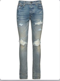 Authentic ✅ULTRASUEDE WHITE PATCH Distressed l Skinny Jeans 5-Pocket Style