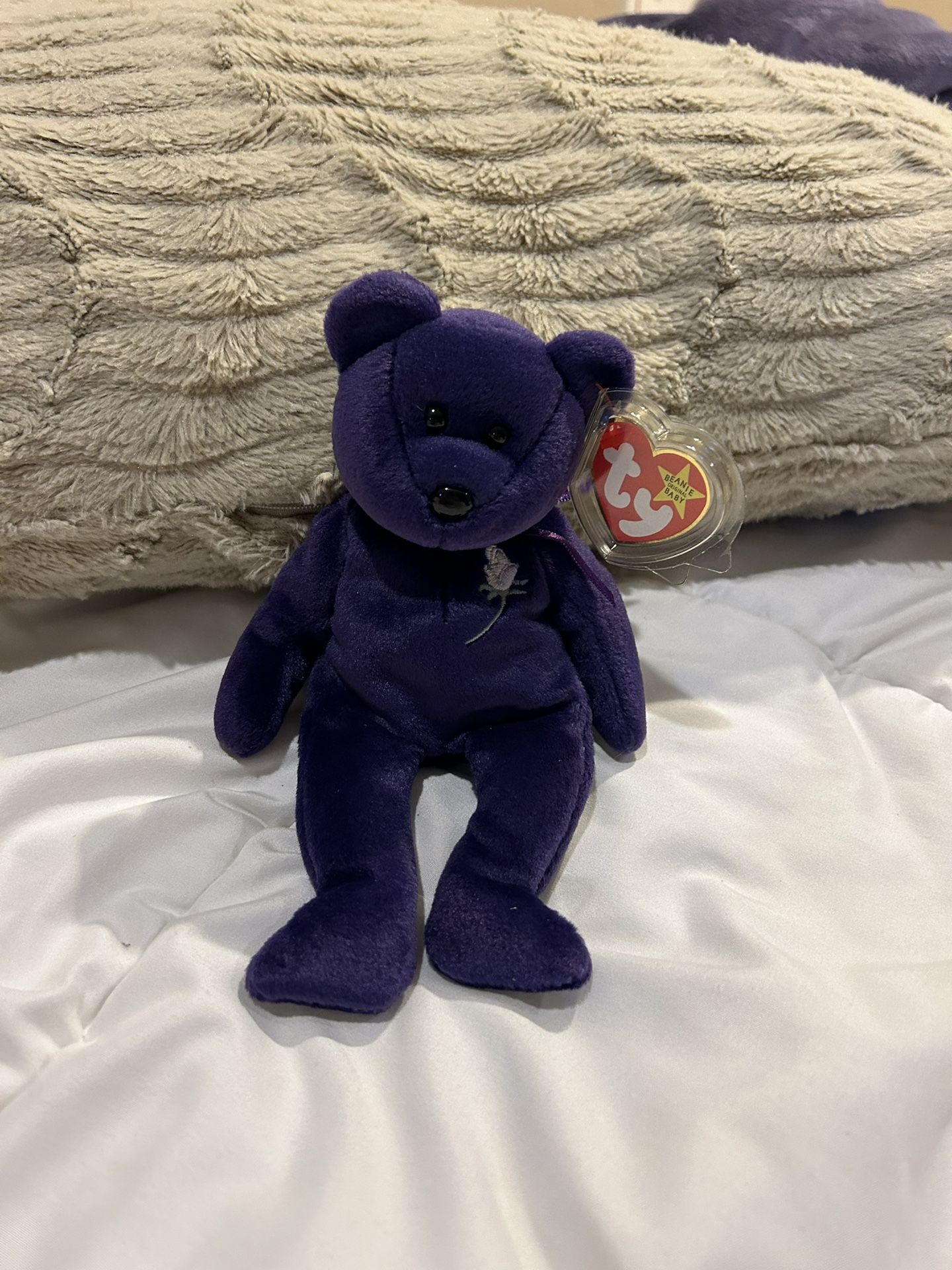 Princess Purple Beanie Bear Original Collectible 