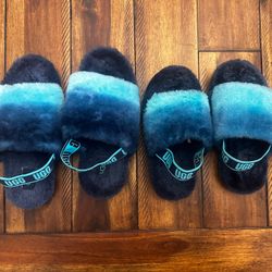 Authentic Blue Girls Ugg Slippers Size 5 & Size 1