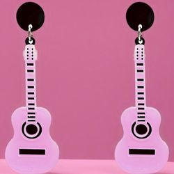 Adorable Light Weight Guitar Earrings 