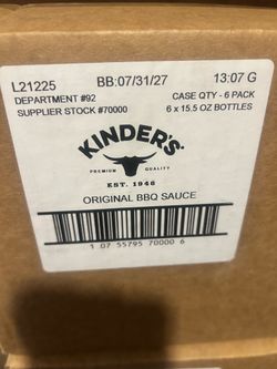 Kinder’s Barbecue sauce