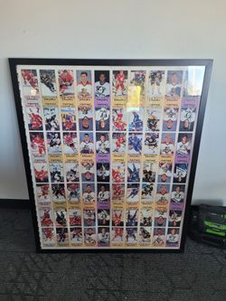 1993 Fleer Nhl Card Sheet! Framed!