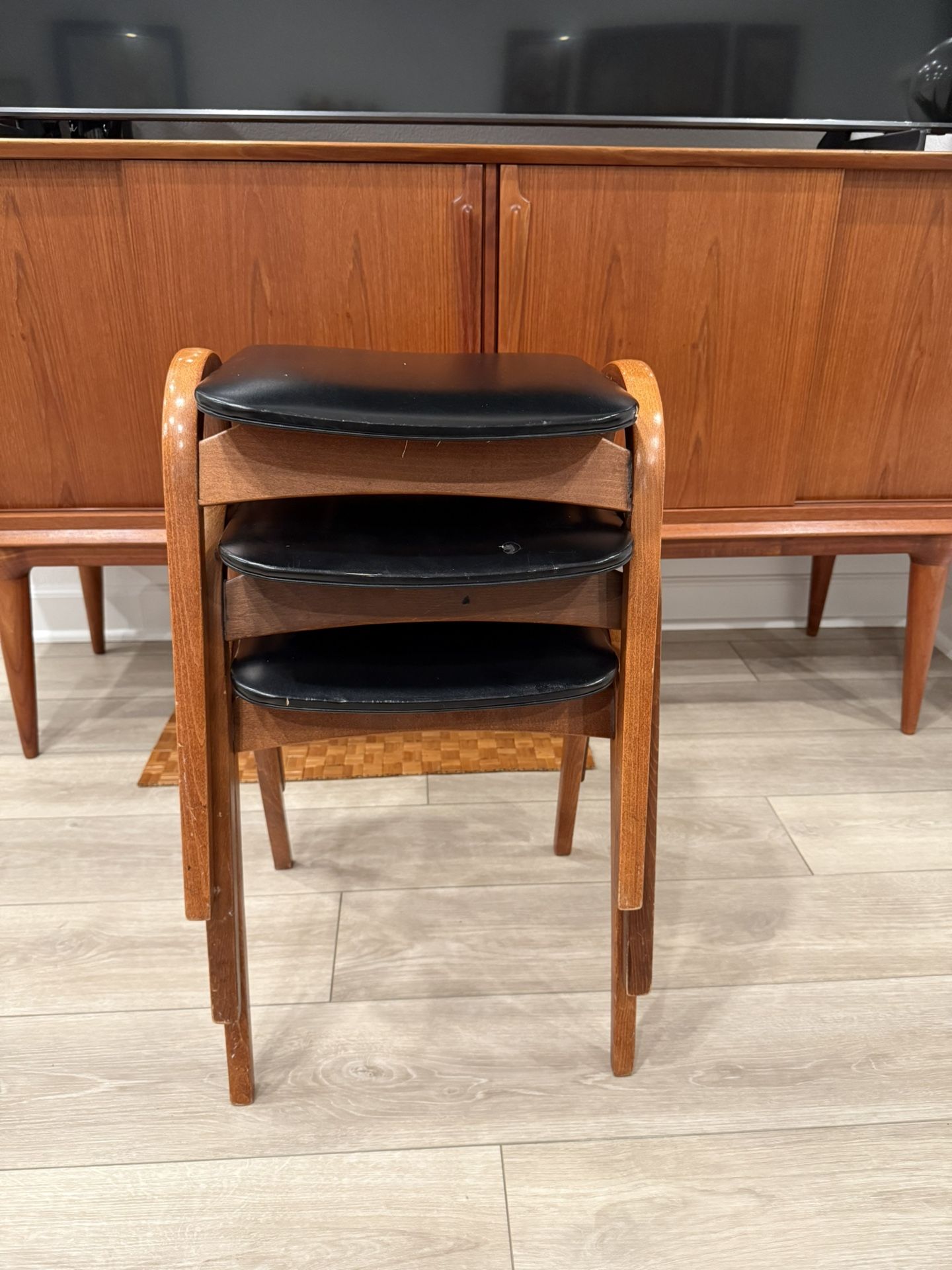Isamu Kenmochi For Akita Mokko 3 mid century bentwood stools - $1,100 (Vista)