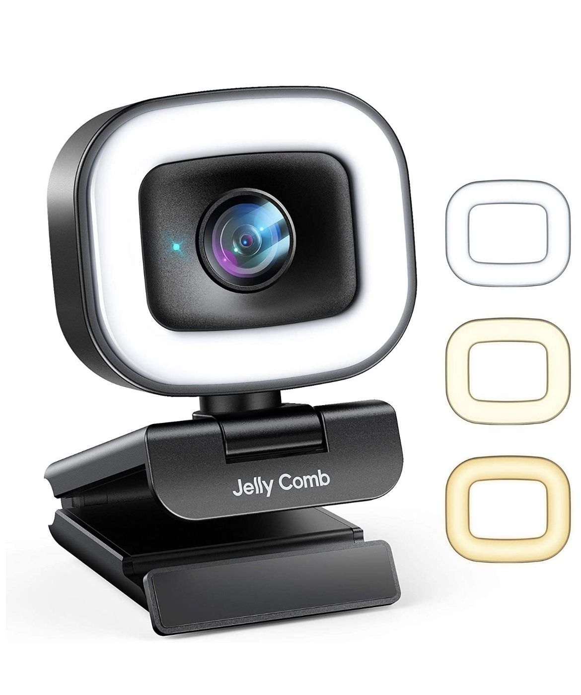 60FPS Streaming Webcam with Adjustable Ring Light