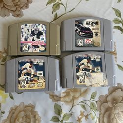 Nintendo N64 Game Cartridges MLB Baseball Nascar NFL Video Games
