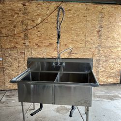 Commercial Double Sink Stainless Steel