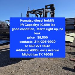 10,000 Lbs Diesel Komatsu Forklift 