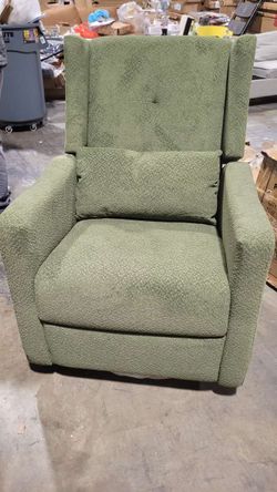 Upholstered Recliner Swivel Glider Nursery Chair Reclining Performance Fabric Rocker with Wood Base,Boucle,Moss Green