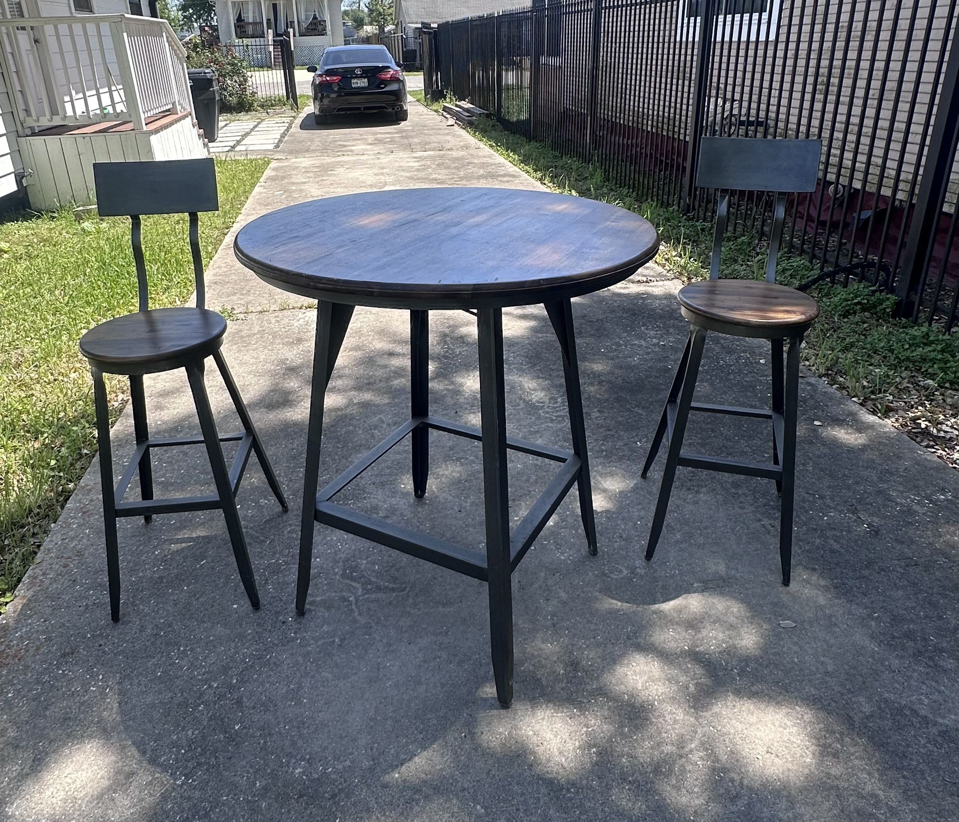 West Elm Patio Table And Two Chairs