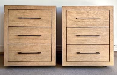 Modern Oak Rolling Printer Stands / File Cabinets – Set of Two | DELIVERY INCLUDED*