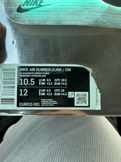 10.5 Off-White x Nike Air Rubber Dunk 'Green Strike'