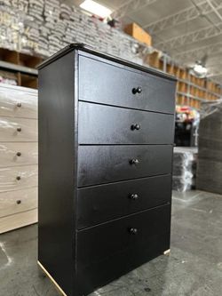 5 drawer black color