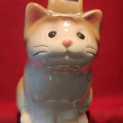 Vintage Porcelain Cat Office Desk Tape Dispenser 