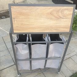 TRINITY 3-bag Laundry Cart with Flip-up