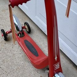 Vintage Radio Flyer Scooter With Training Wheels 