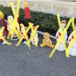 Vintage Christmas blow molds yard decor ornaments Light Up 