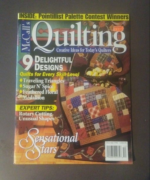 1996 December McCall's Quilting 9 Delightful Designs Volume 3 Number 7 Magazine Vintage Collectible