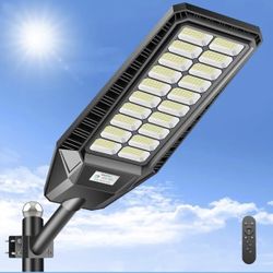 New-Deepn Solar Lights Outdoor, Commercial Grade Solar Street Light Waterproof, Dusk to Dawn, Motion Sensor & Remote Control Security Flood Lights for
