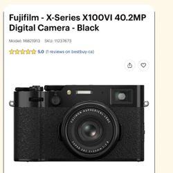FUJIFILM -X SERIES X100VI 40.2MP DIGITAL CAMERA- BLACK
