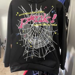 Small Pink Spider Hoodie Pullover 