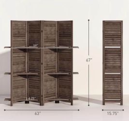 Wood Divider with Shelves