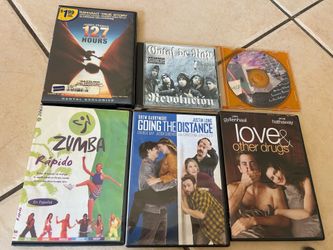 DVD Movies (127 hours, Love & Other Drugs, Going the Distance) and CD Collection (Relaxing Music and More)