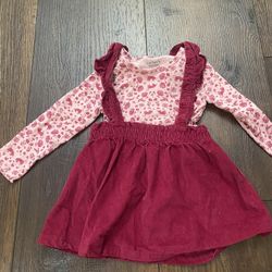 Girls Fuchsia Jumper And Shirt Size 18 Months #3