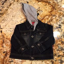 NEW Toddler Denim Jacket with Hood, Size 18 months