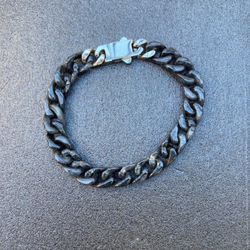 Certificate Jadeite Jade Hand Carved 8mm black Bracelet Bangle 6.25inches 