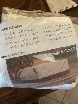 patio table cover 74 x 47 x 28