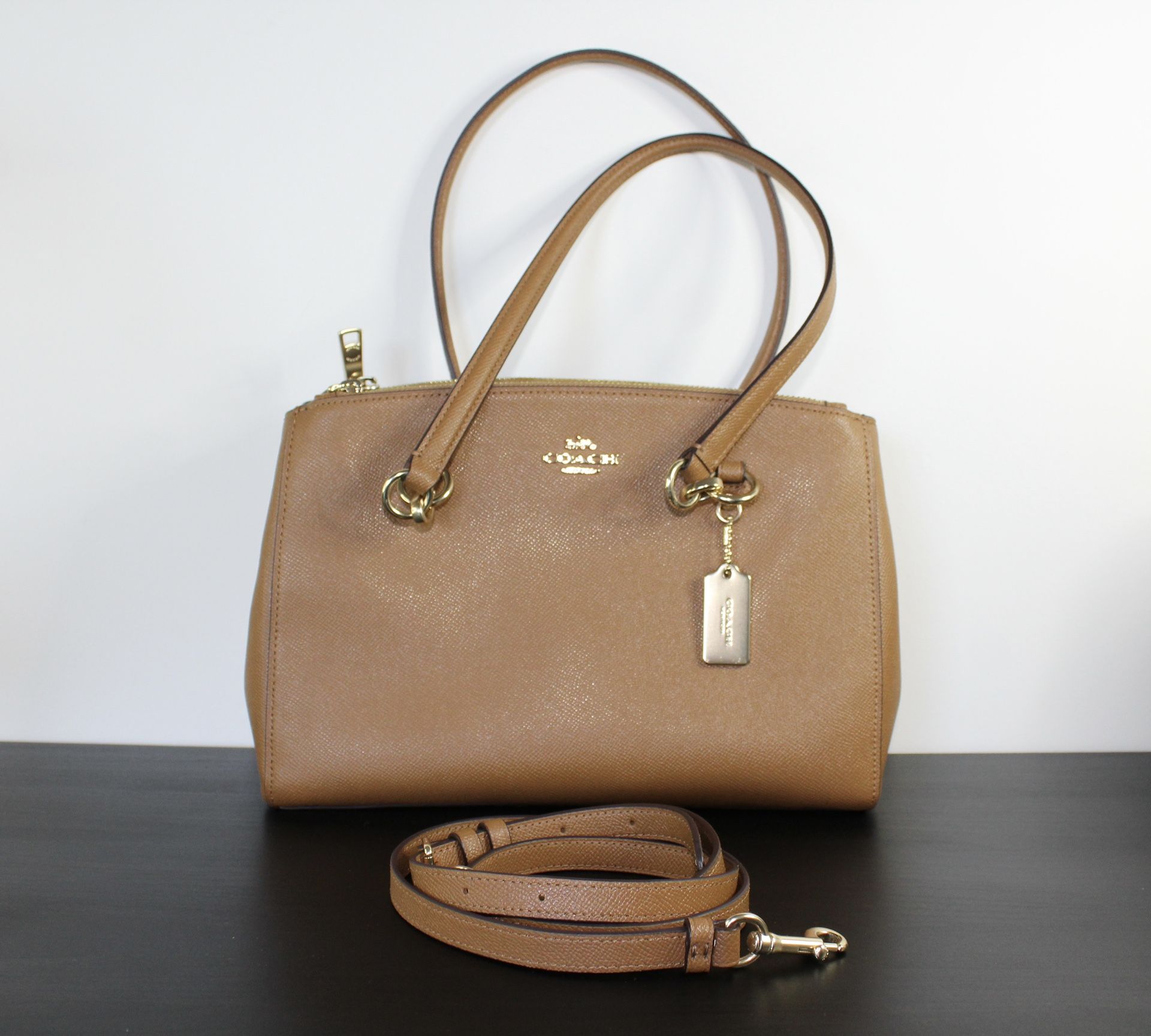 Coach Etta Carryall Women's Shoulder Bag Light Saddle Double Zipper F76938