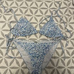 Blue And White Women’s Bathing Suit 