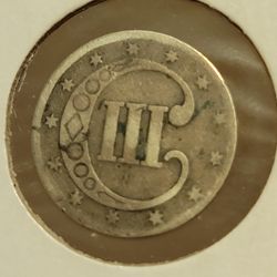 1853 Three Cent Silver Coin