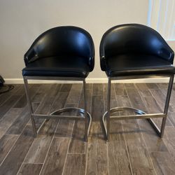 Karina II 24" Black Faux Leather counter Stool $100 Used