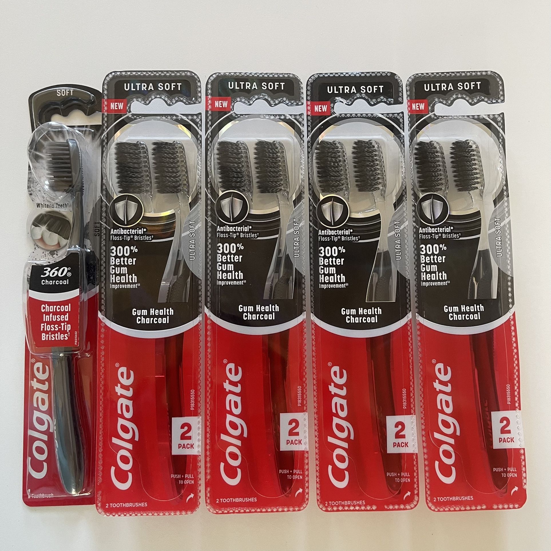 Colgate Gum Health Adult Manual Charcoal Toothbrush, Ultra Soft (9) Toothbrushes For $25