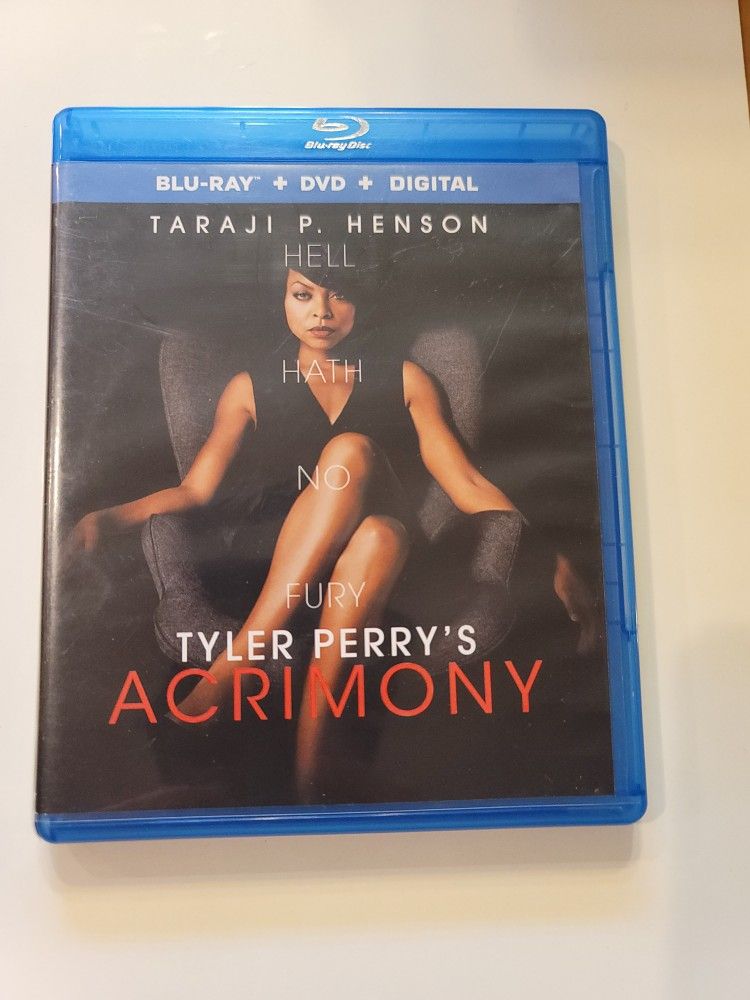 $5 BLU RAY. TYLER PERRY'S: ACRIMONY. $5 OR TRADE FOR A MOVIE TITLE I DO NOT ALREADY OWN. BLU RAY ONLY NO DIGITAL .