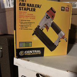 Central Pneumatic 18GA Brad Nailer / Stapler + Air Hose