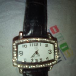 GG Quarts Watch,Diamond All The Way Around The Face,Black Band