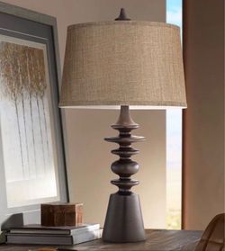 Set of 2 lamps TL-Poly wood turning in espresso finish