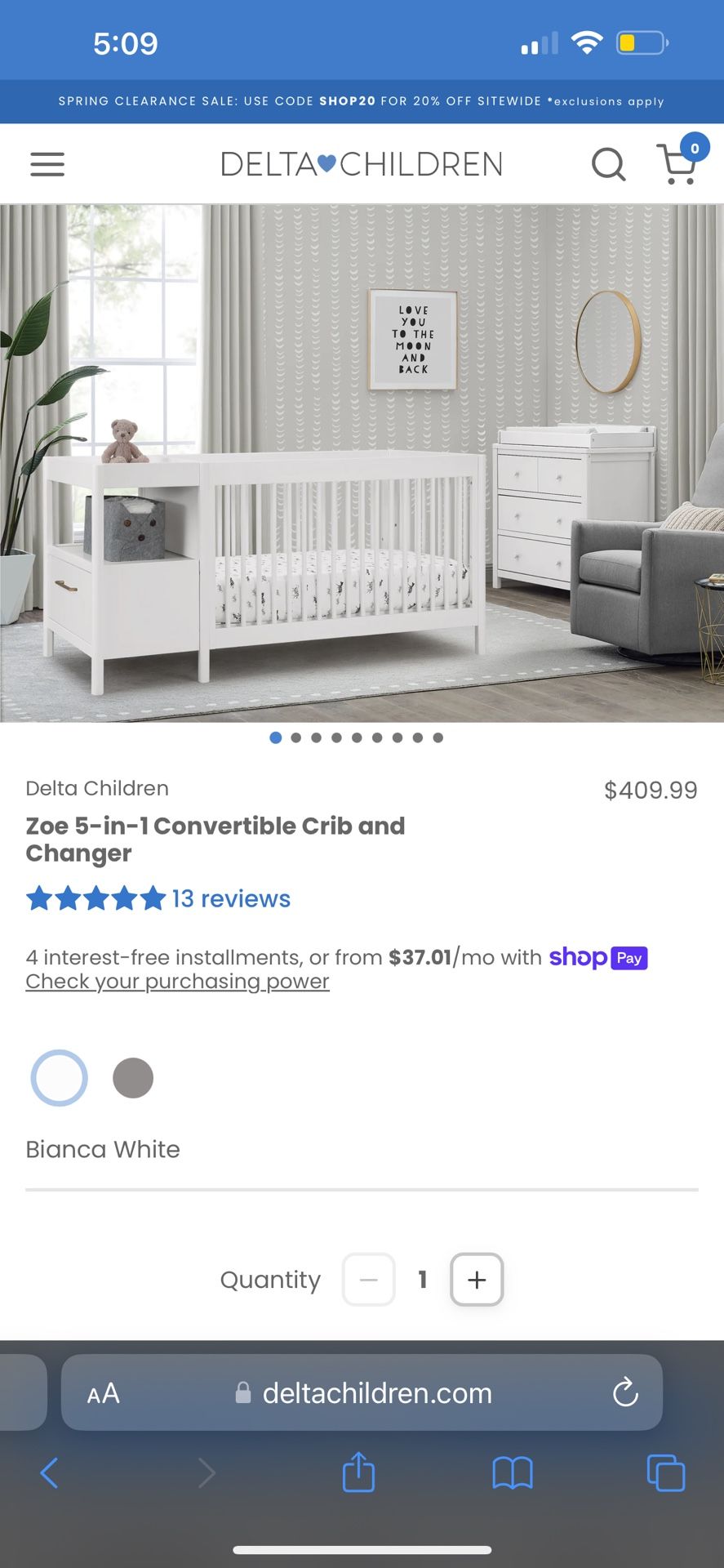 Crib 5 In 1 Delta children 