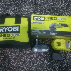NEW/NEVER USED RYOBI ONE + HP GRINDER with 6ah BATTERY 