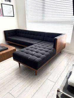 Woodrow Box 100" Fabric Sofa Sectional Right (Urban ink) 