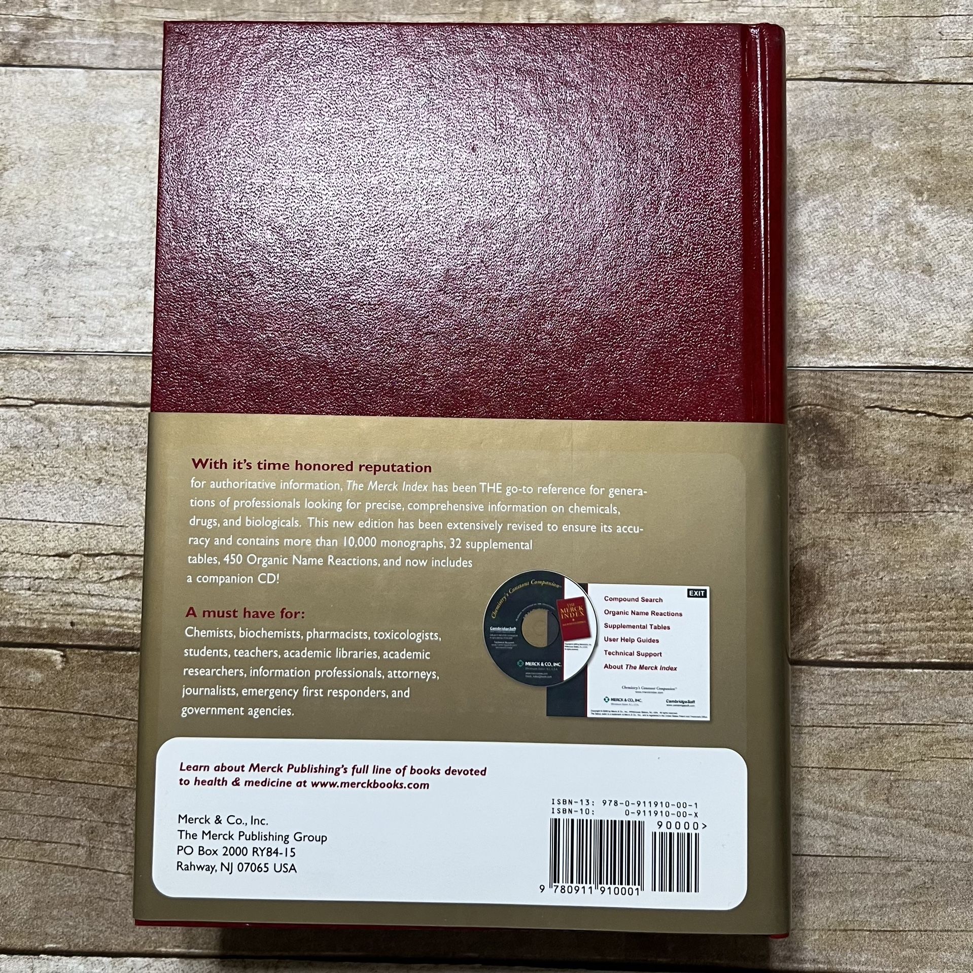 NWT The Merck Index Hardcover Encyclopedia