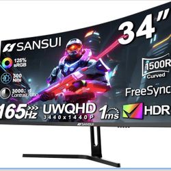 Sansui ES-G34C5 34-inch Curved Gaming Monitor.